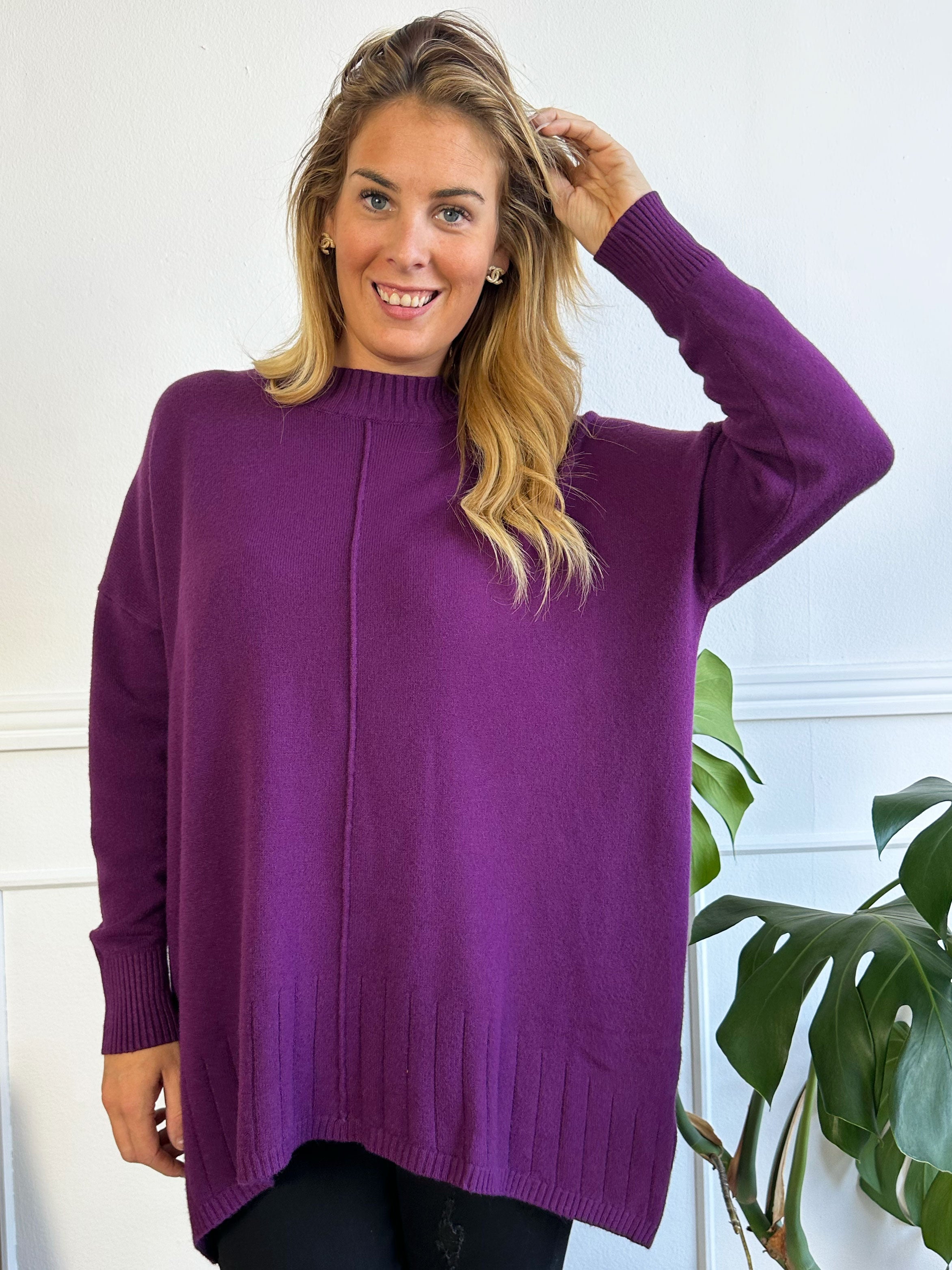 Amora - Lang blød strikbluse